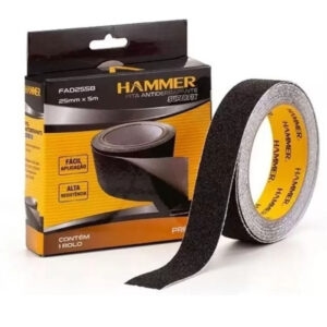 Fita antiderrapante 25mm x 5mt preto (gyfad255b) (Hammer)