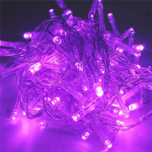 (Natal)Pisca 8f fio transp. 100 leds violeta 10mt 220v (85077)