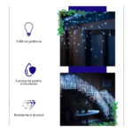 (Natal)cascata 200 leds br. frio 8f. tom. m/f 5,00mt 220v