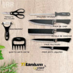 Kit de facas churrasco premium 8pçs (5236) (titanium)