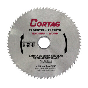 Lâmina Serra Circular P/ Madeira 72dd 110mm (61347) (Cortag)