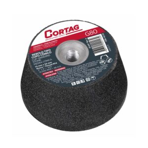 Rebolo Tipo Copo Conico 75mm G080 Rosca M14 (62113) (Cortag)