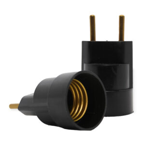 Soq. pvc e-27 c/adaptador preto plug 2p (80030) (Germer)