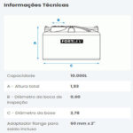 Tanque pe 10.000 l h1,93 (fortlev) (Sob encomenda) Tanque pe 10.000 l h1,93 (fortlev) (Sob encomenda)