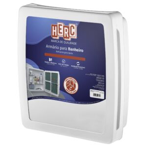 (Herc) Armário p/banheiro branco c/espelho (2650)