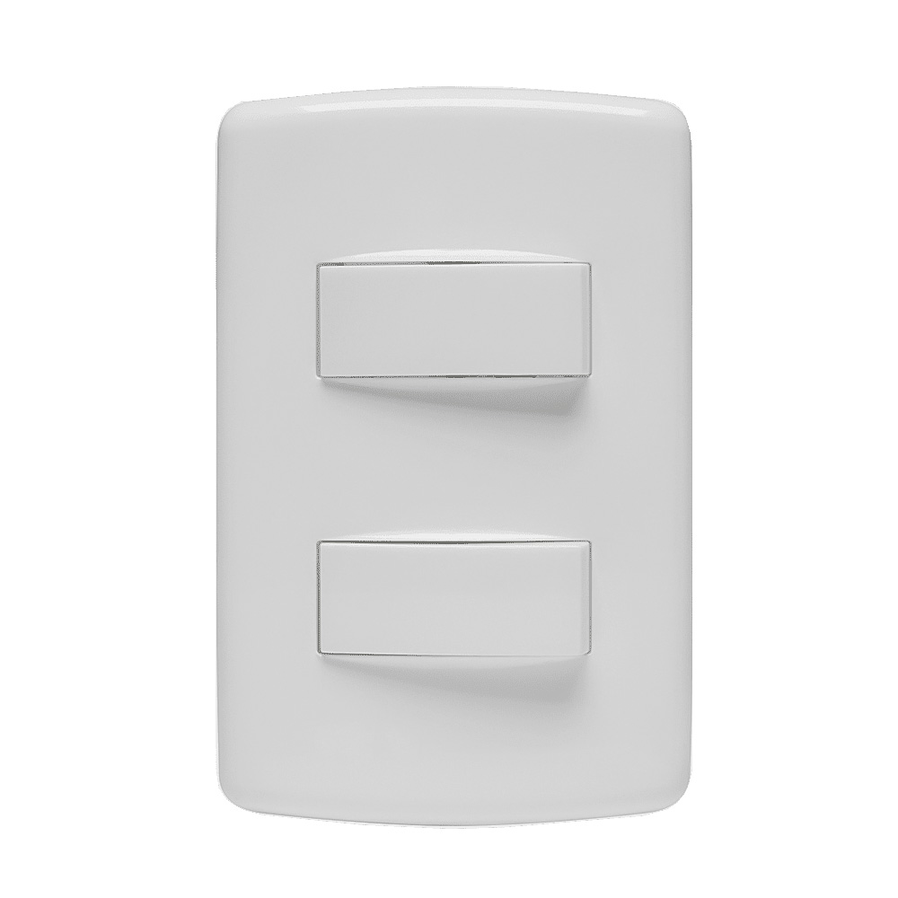 Inter. c/placa 2tp 10a 250v br. (851022) (duale up) Soprano Inter. c/placa 2tp 10a 250v br. (851022) (duale up) Soprano