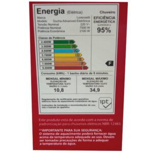 Ducha Advanced Eletrônica 7500w 220v (7510523) (Lorenzetti)