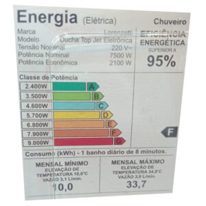 Ducha Top Jet Eletrônica 7500w 220v (7541507) (Lorenzetti)