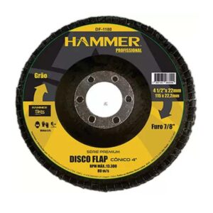 Disco flap 7 - 180mm - grao 40 - furo 22mm (gydf1840) Hammer
