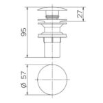 Valv. p/ lavatorio 7/8 click/clack ouro esc (00922472) (docol