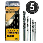 Jg brocas ac 3 pontas 5 pcs -  3, 4, 5, 6, 8 mm (Hammer)