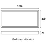 Plafon led sobr. branco retan. 40w 6500k biv. 1200x300mm (80886004) (Sob Encomenda) (Blumenau)
