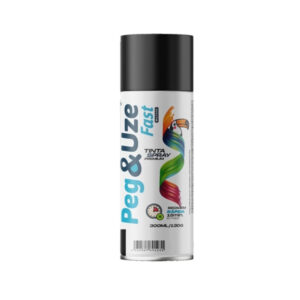 Tinta spray 300ml 130gr preto brilhante (6382) (PEG&UZE)