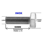 Parafuso sextavado (ri inox a2 m12 x 50) (156908) (Acopar)