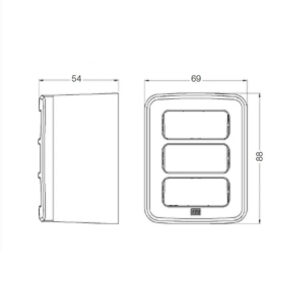 Caixa sobrepor p/ 03 módulos pt (16277785) (Composé) (Weg)