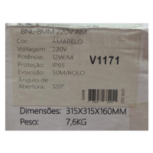 Fita led neon rolo 50m bnl – 8mm 220v amarelo