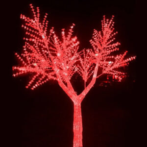 Árvore de natal cerejeira 1560 leds c/ 188 strobos vermelha 2,5m (22735) (Natal) Novo
