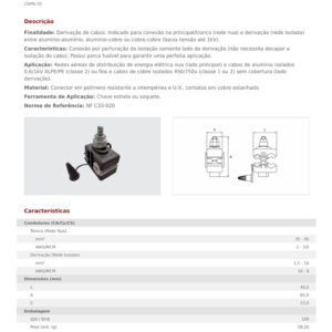 Conector der. perf. p/35 95mm x d/1,510mm (cdpn-70) (97050) (Intelli)