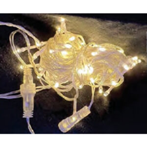 Cordão Externo Fio Transp. 100 LEDs Branco Quente 10mt 220v