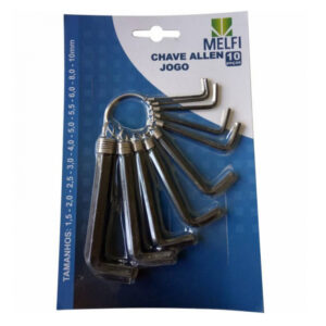 Jogo chave allen c/ 10pcs (1,5-2,0-2,5-3,0-4,0-5,0-5,5-6,0-8,0-10) (10841) (Melfi)