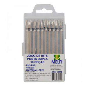 Jogo Bits Ponteiras 100mm Ponta Dupla c/ 10un (10832) (Melfi)