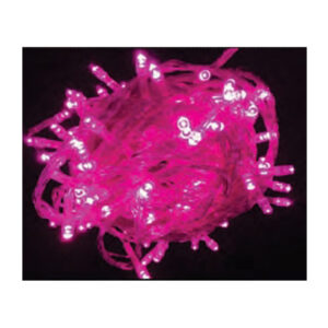 (Natal)Pisca 8f fio transp. 100 leds rosa 10mt 220v (85078)