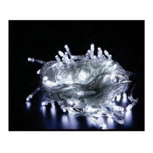 (Natal)Pisca 8f fio transp. 100 leds br.frio 10mt 220v (85101)