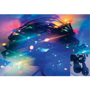 Cordão uso ext. ip44 fio 1,8mm verde 100 leds colorida fixa tom. m/f 10mt 220v (89187) (Natal) Novo