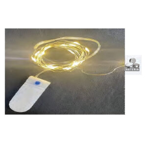 Fio de fada 20 leds branco quente 3 Fases 2 Metros bateria (24001) (NATAL)