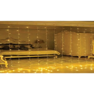 Cortina fio br. 300 leds br. quente 8f tom. m/f  3,0X2,0MT 220V (86211) (Natal)