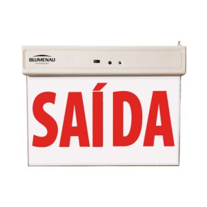 Placa aut.saida led f/u vermelha c/selet. 240x180x21 c/adesiv