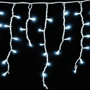 Cascata 100 leds fixa br. frio tom. m/f 3,00mt 220v (8190) (Natal) Novo