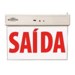 Placa aut.saida led d/f vermelha c/selet. 240x180x21 c/adesiv