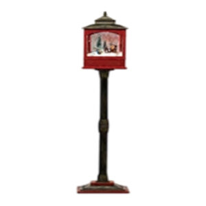 Poste natalino verm. e preto papai noel com treino 1,24mt bivolt (22907) (Natal) Novo