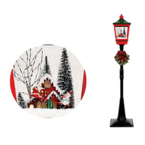 Poste natalino papai noel e boneco de neve 1,84mt bivolt (22902) (Natal) Novo