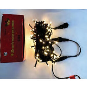 Cordão Uso ext. ip44 fio 1,8mm verde 100 leds br. quente fixa tom. m/f 10mt 220v (89090) (Natal) Novo