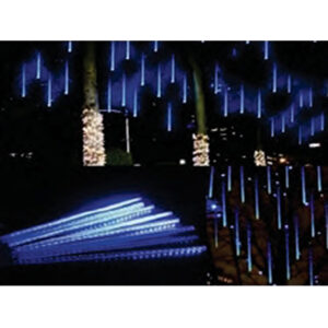 Cordão c/8 tubos 50cm 288 leds azul dupla face 3,0x0,50cm m/f biv. ext. ip44 (18163) (Natal) Novo