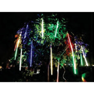 Cordão c/8 tubos 30cm leds colorido dupla face 3,0x0,30cm m/f biv. ext.ip44 (23312) (Natal) Novo