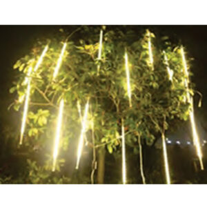 Cordão c/8 tubos 30cm leds br. quente dupla face 3,0x0,30cm m/f biv. ext. ip44 (23311) (Natal) Novo