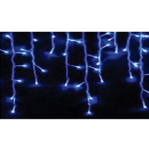 Cascata 400 leds fixa azul fio br. tom. m/f 10mt 220v (84008) (Natal) Novo