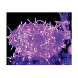 (Natal)Pisca 8f fio transp. 100 leds violeta 10mt 220v (85077)