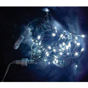 (Natal)Cordão fio verde 100 leds br. frio fixa tom. m/f 10mt