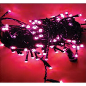 (Natal)Cordão fio verde 100 leds pink fixa tom. m/f 10mt 220v