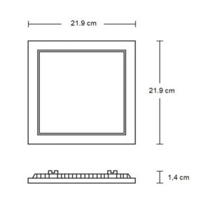 Plafon led emb. quad.18w 6500k 1.080 lm biv. 21,6cm pt Blum.