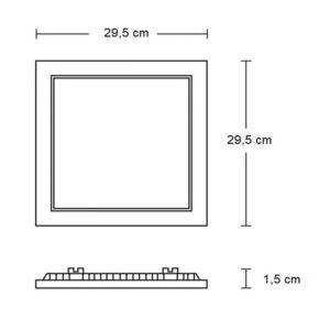 Plafon led emb. quad.24w 4100k 1.080 lm biv. 29,0cm pt