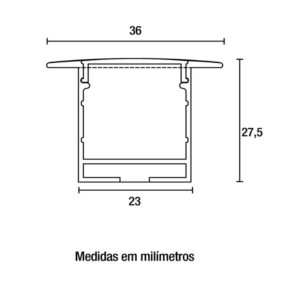 Perfil alum. emb. branco p/fita led 36×27,5x2mt (41362011)