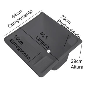 Tanque pvc 26l cinza (t265) (Fiberblu)