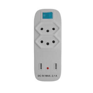 Adapt. mult c/ch 2tom. 2p+t (10a 250v)+2xusb (2,1a) Exatron