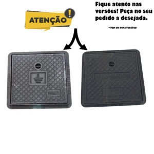 Tampa ferro fundido 12,5 kn 30×30 c/aro aterram. (Voight) (0234) luminoso