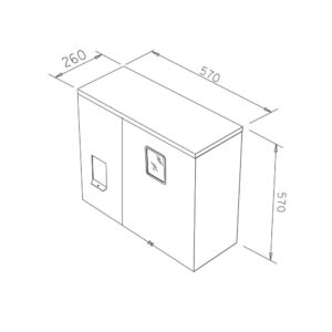 Caixa gne – padrão copel 200a 570x700x260mm Direito (6316) Copel